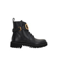 Black Calfskin Lace-Up Boots