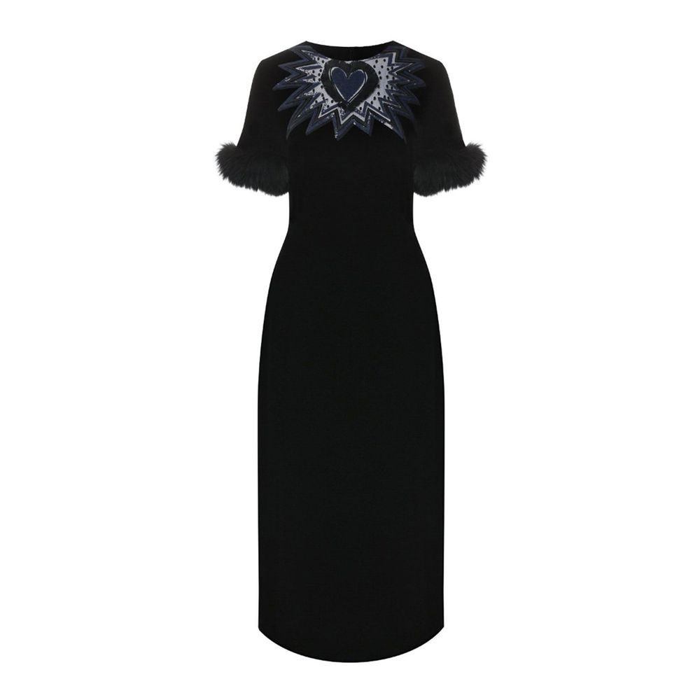 Black Viscose Casual Dress