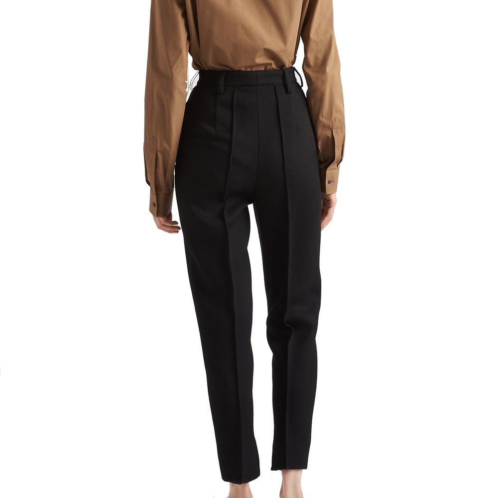 Black Virgin Wool Dress Pants