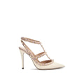 Beige Calfskin High Heel Pumps
