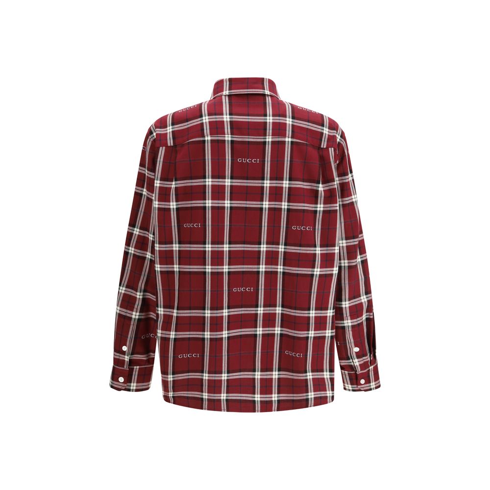 Red Cotton Pattern Shirt
