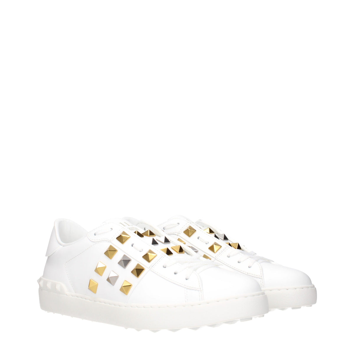 White Leather Low Top Sneakers
