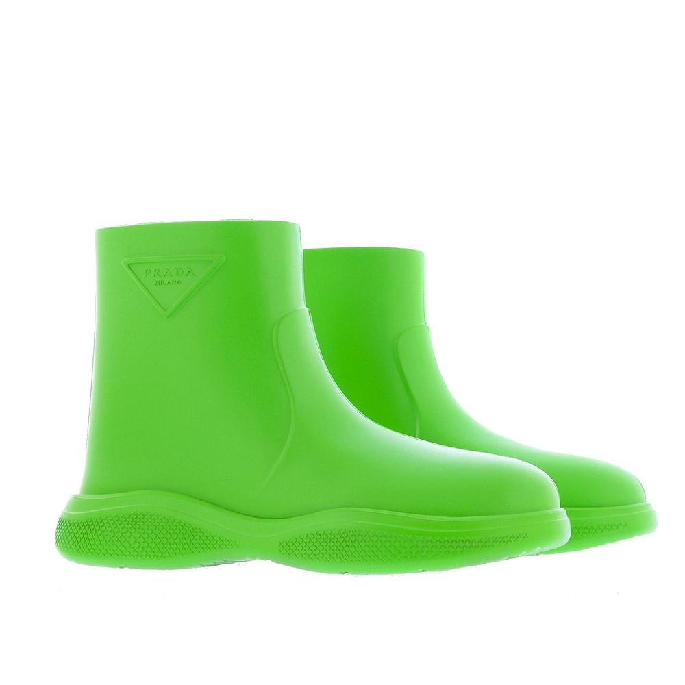 Bicolor Rubber Ankle Boots