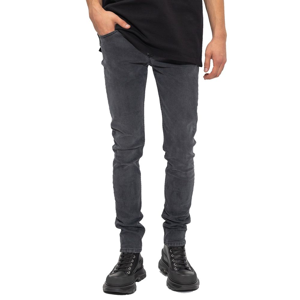 Black Cotton Slim Fit Jeans
