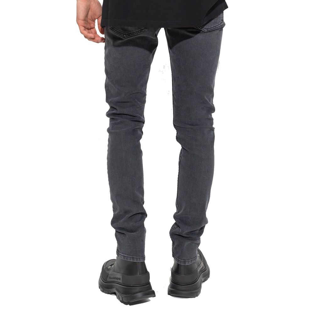 Black Cotton Slim Fit Jeans