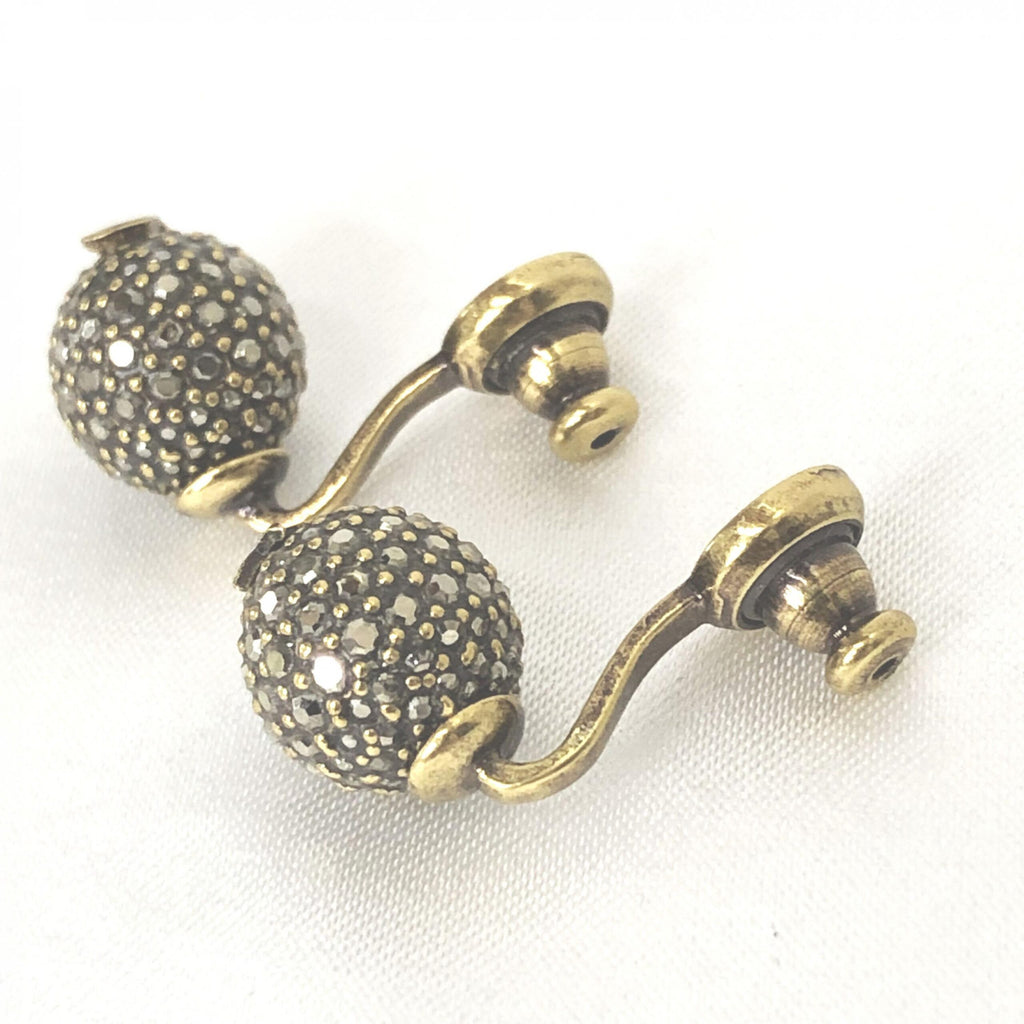 Crystal Embellished Metal Bee Earrings