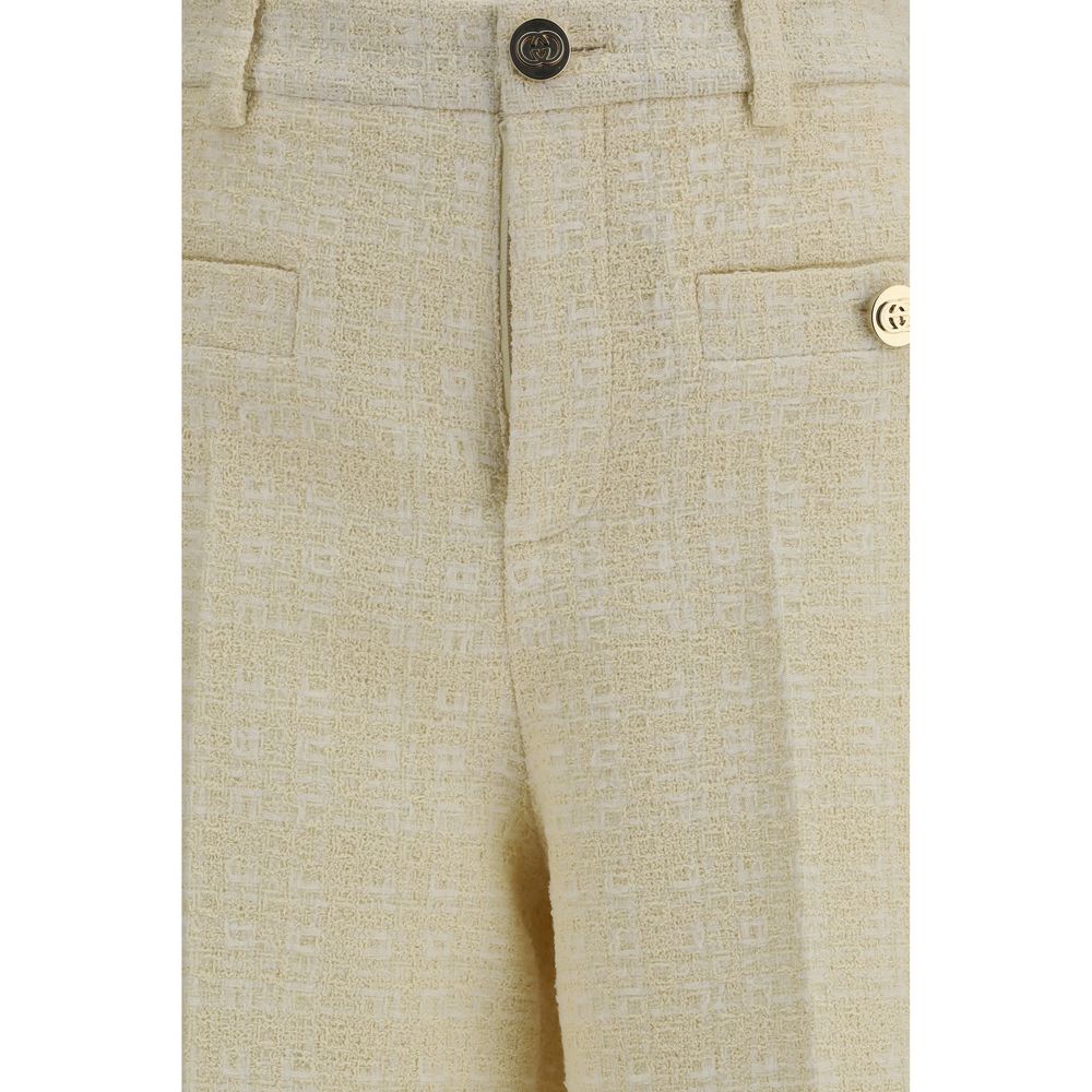 Beige Cotton Dress Pants
