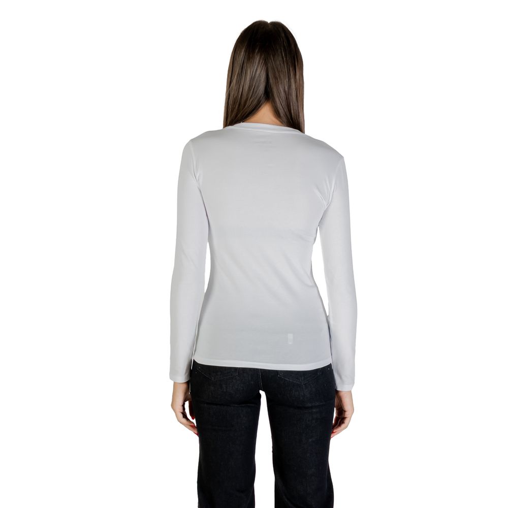 White Cotton Long Sleeve T-Shirt