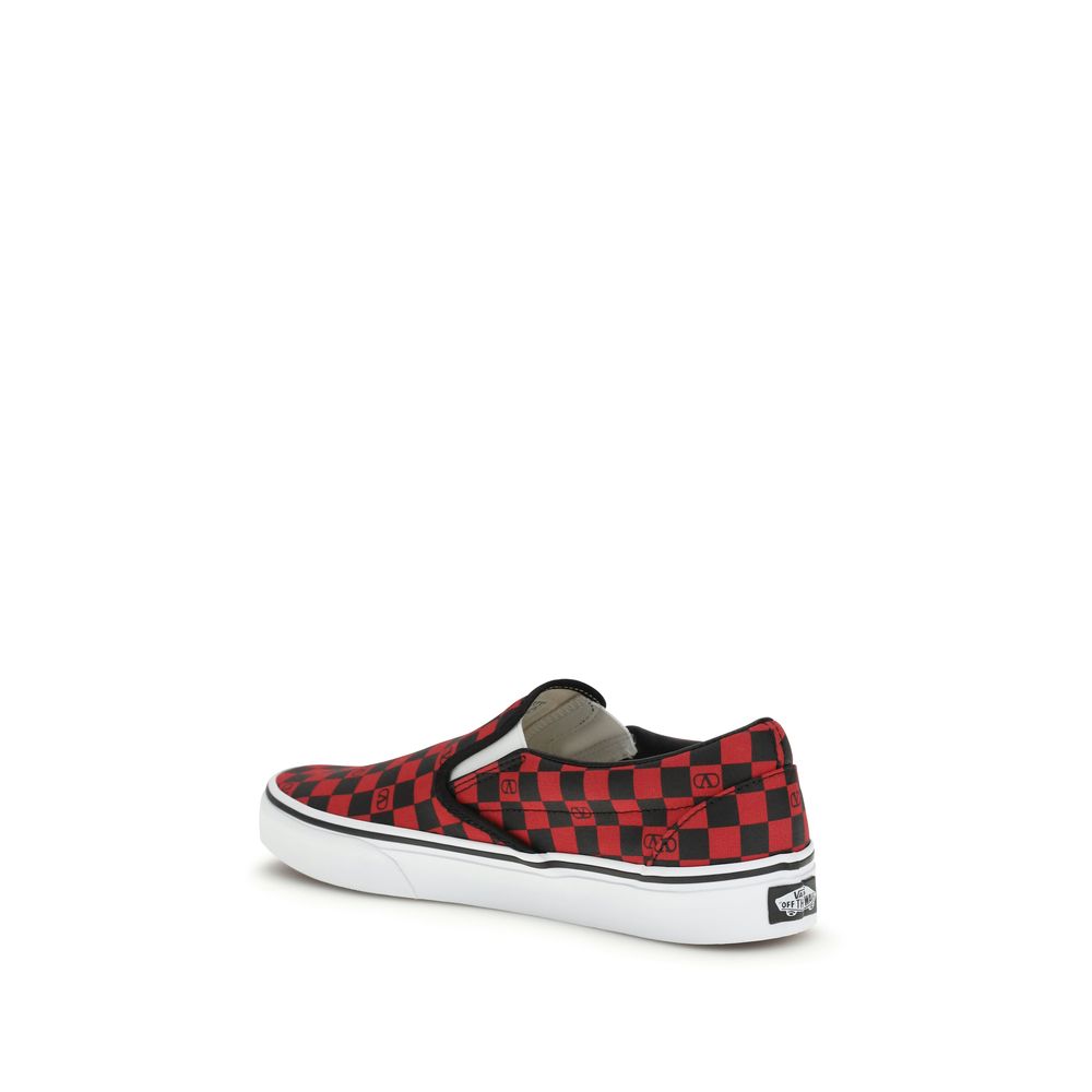 Red Cotton Low Top Sneakers