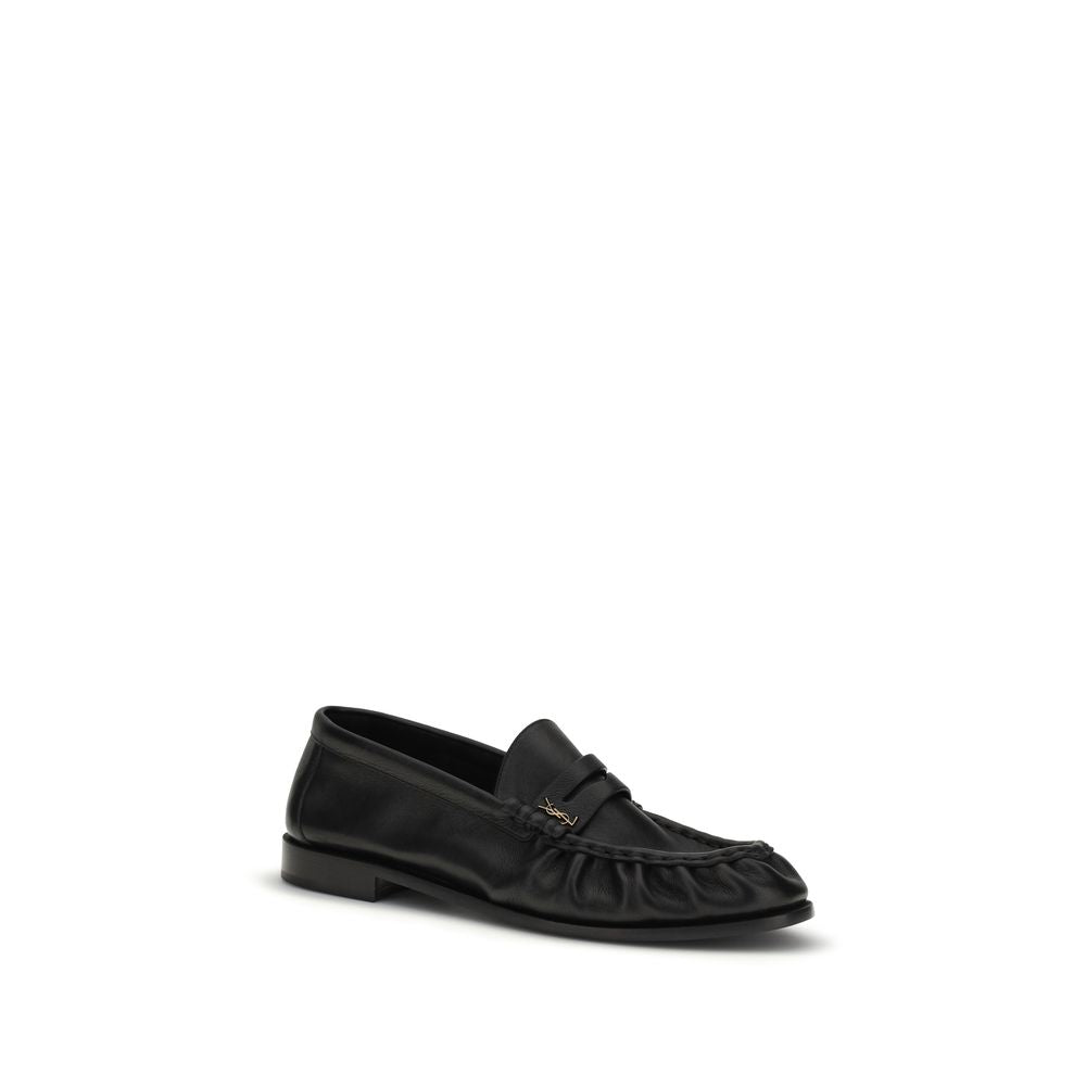 Black Calf Leather Bos Taurus Slip-On Loafers