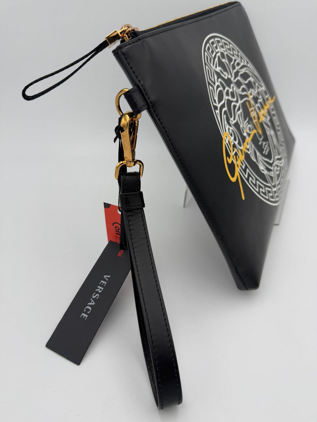 VERSACE LA MEDUSA Signature Leather Clutch