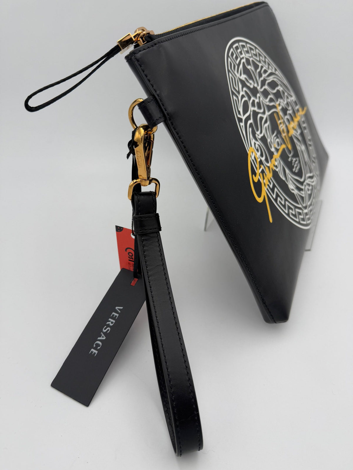 VERSACE LA MEDUSA Signature Leather Clutch