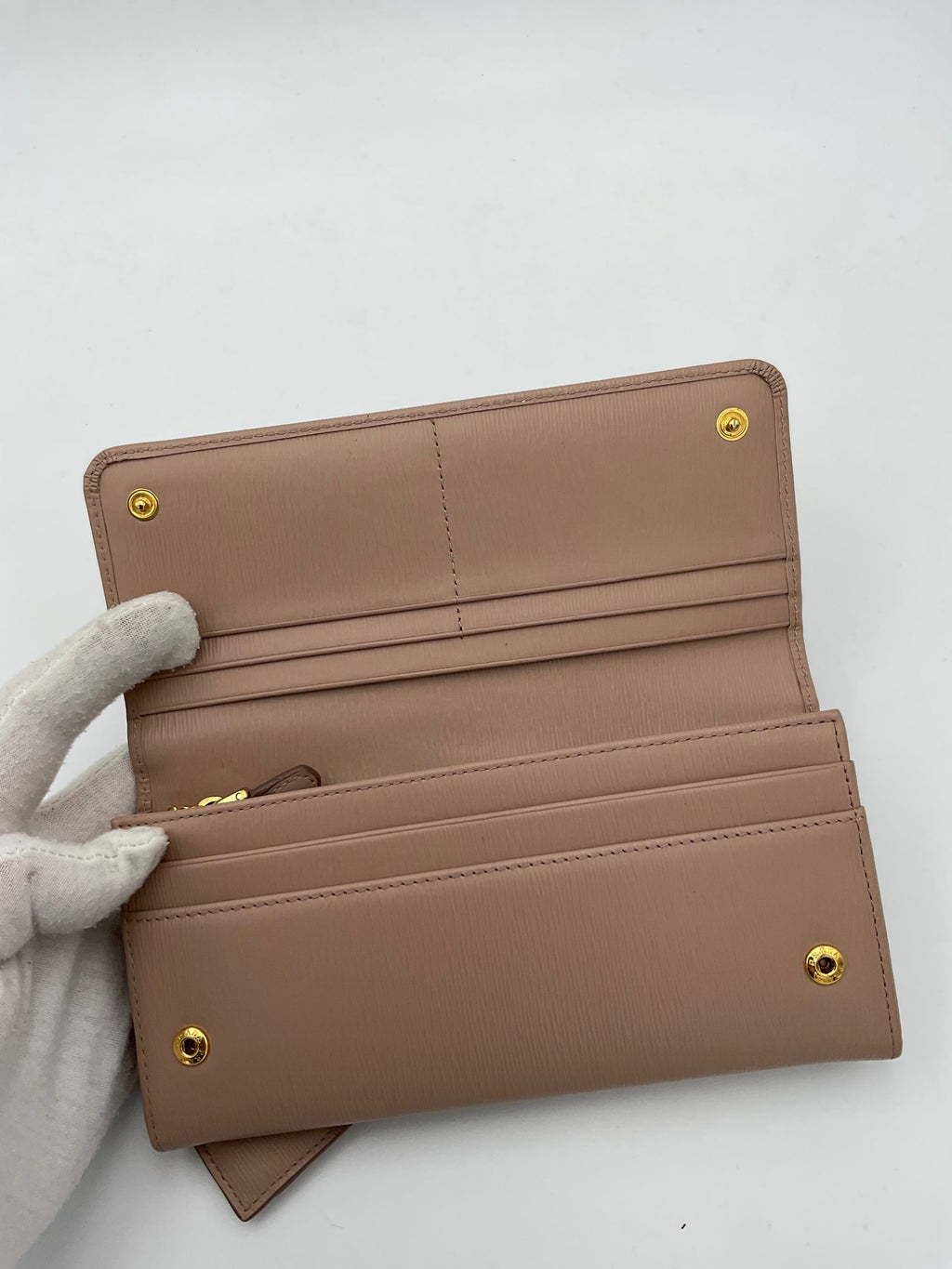 PRADA Powder Saffiano with Card Holder Wallet