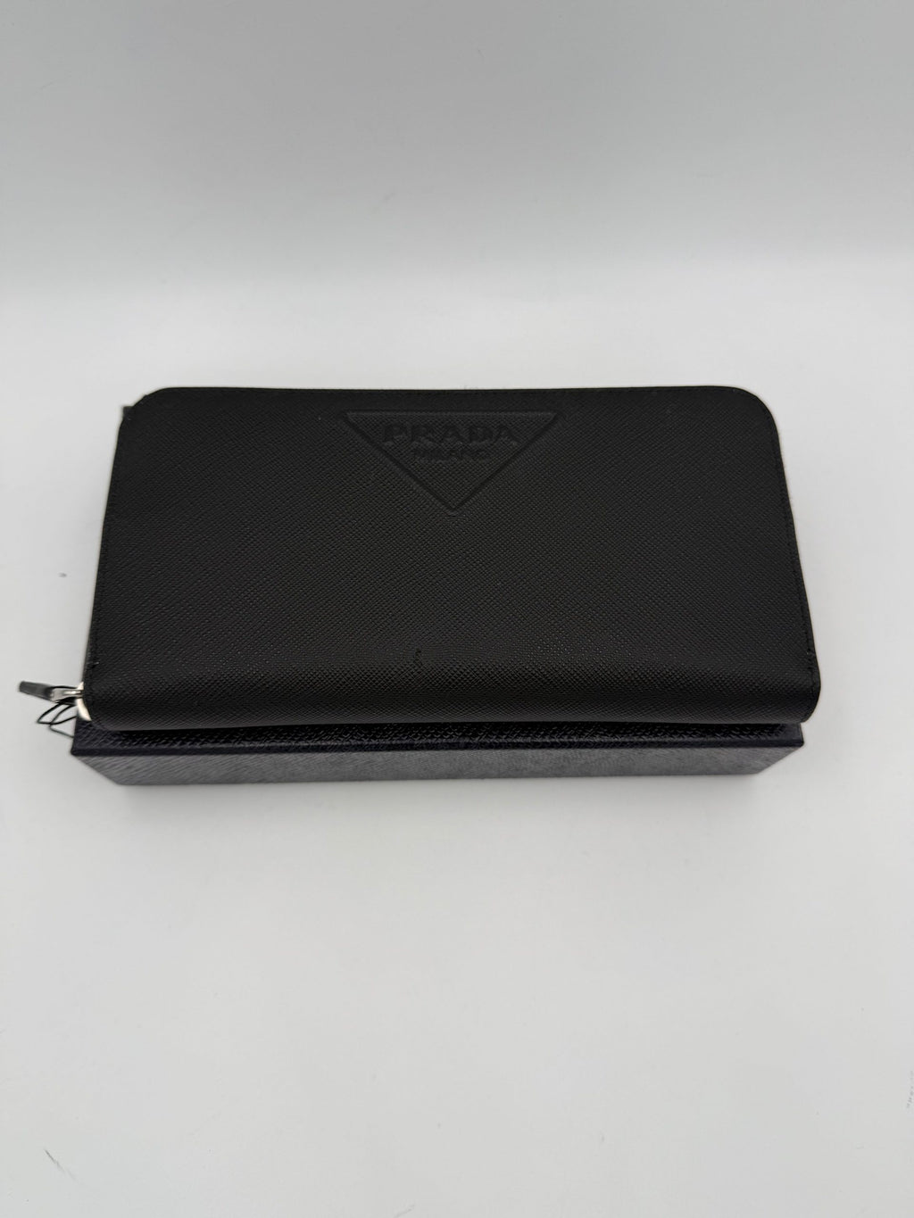 PRADA Zip in Saffiano Leather Wallet