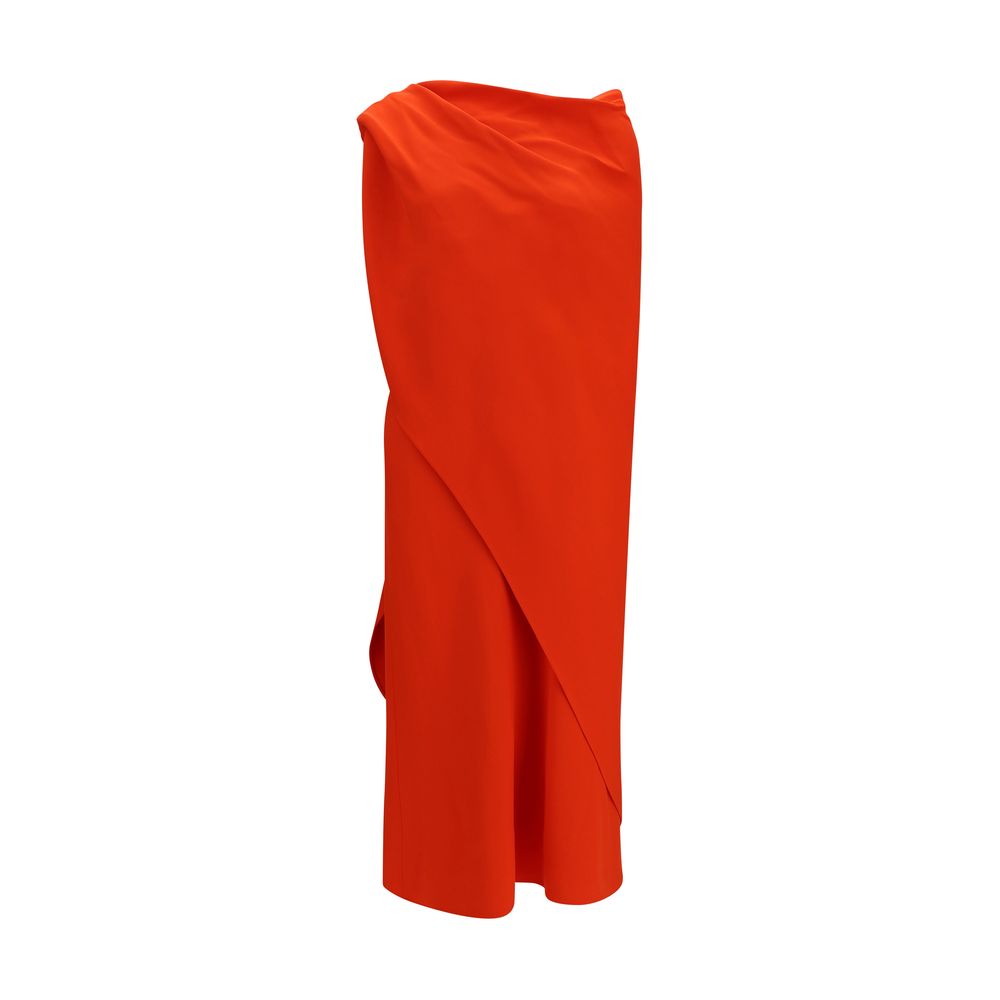 Red Silk Casual Dress