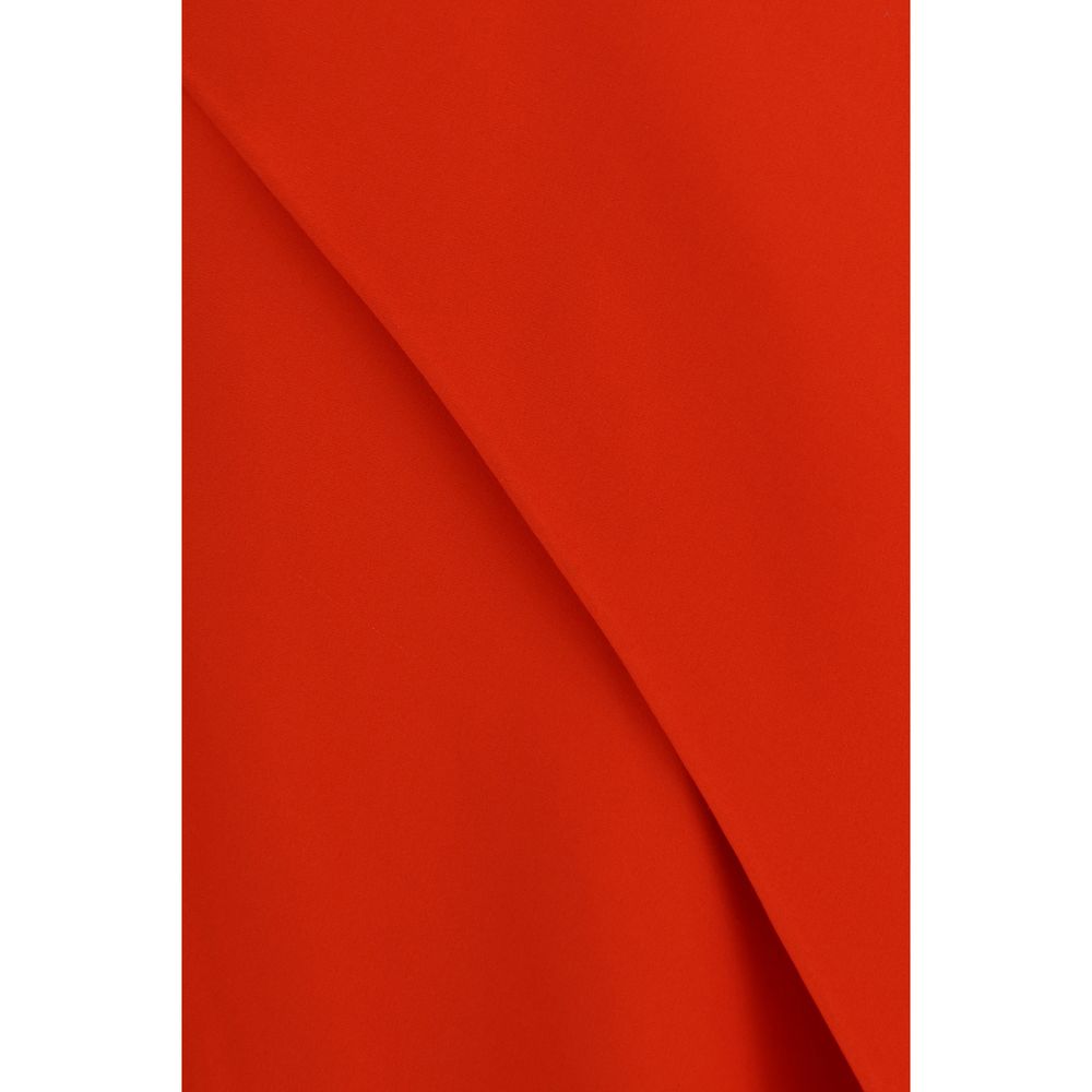Red Silk Casual Dress