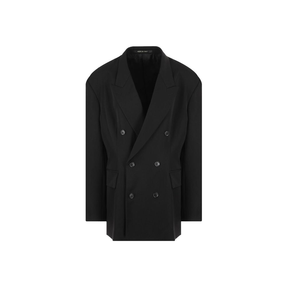 Black Wool Full-Length Jacket