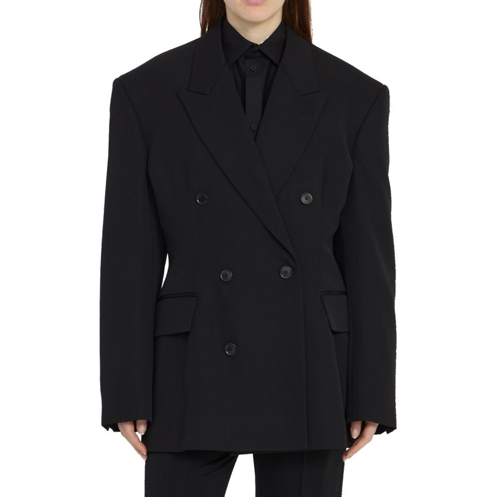 Black Wool Full-Length Jacket