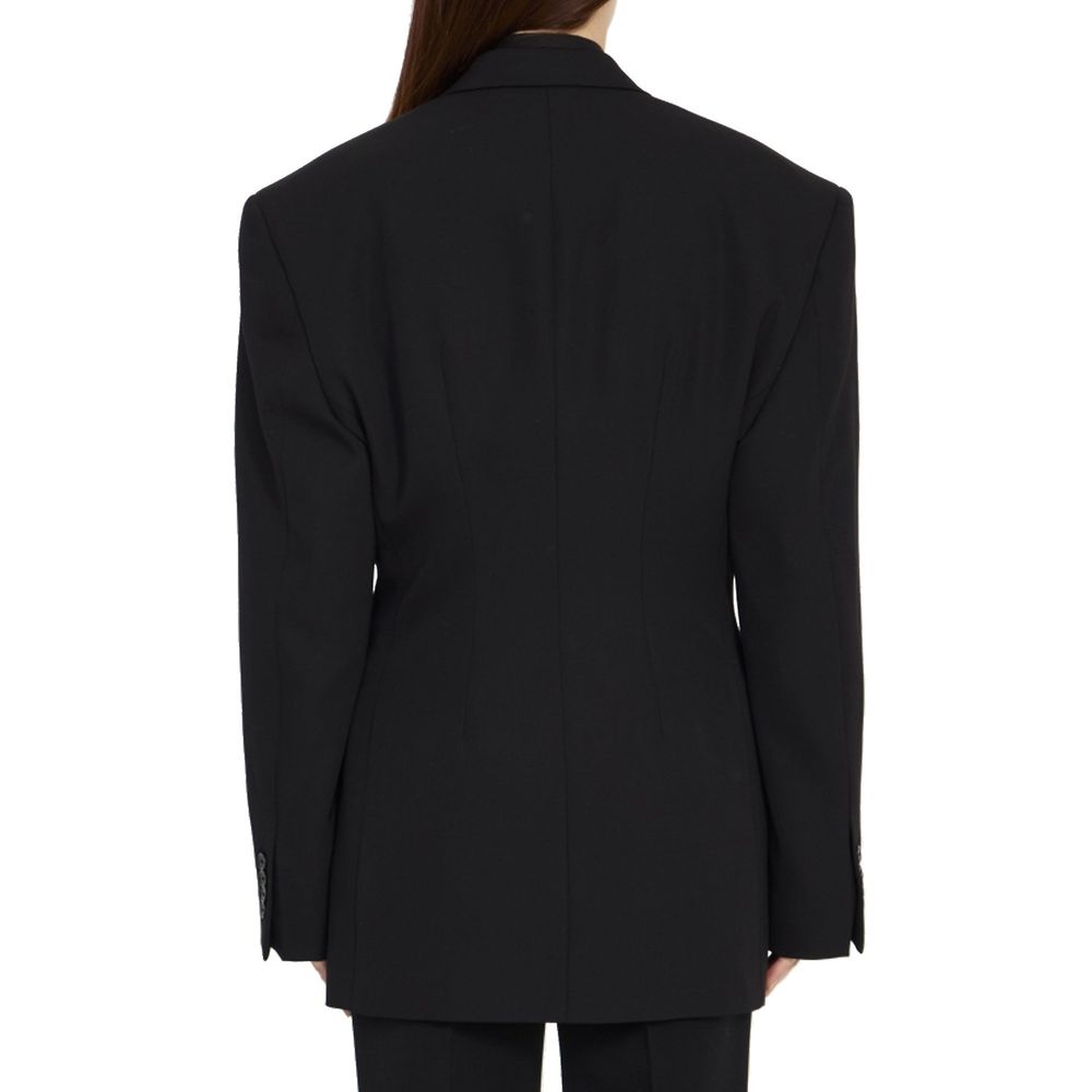 Black Wool Full-Length Jacket
