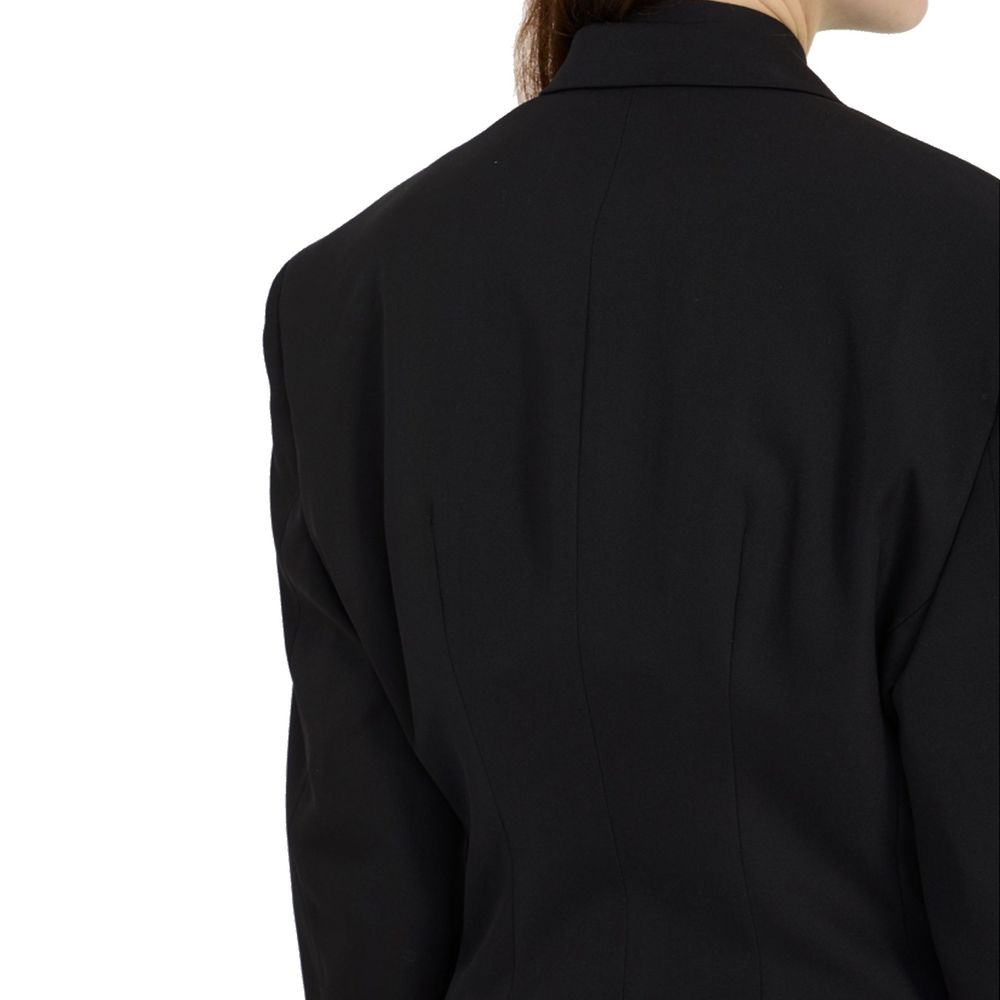 Black Wool Full-Length Jacket