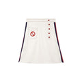 White Polyester Mini Skirt