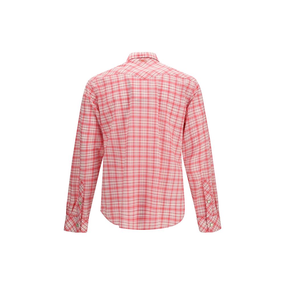 Red Cotton Pattern Shirt