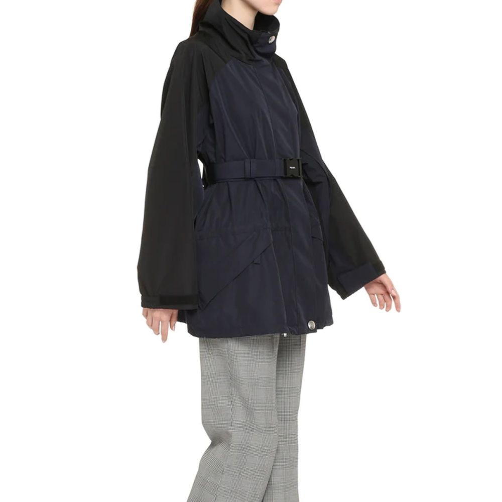 Blue Polyamide Full-Length Jacket
