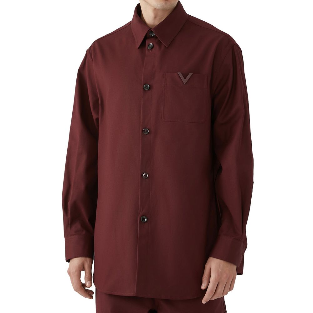 Red Cotton Full-Length Jacket