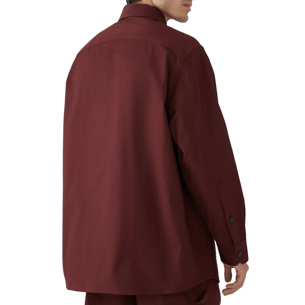 Red Cotton Full-Length Jacket