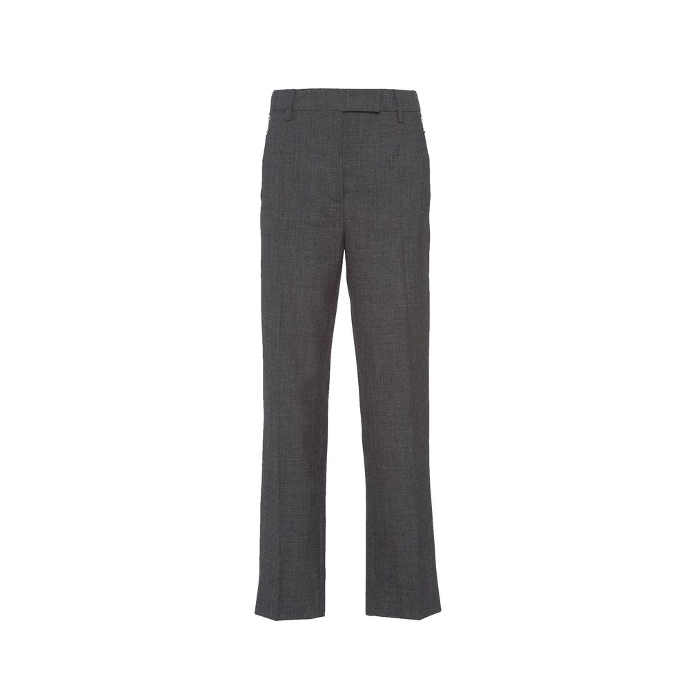 Gray Virgin Wool Dress Pants