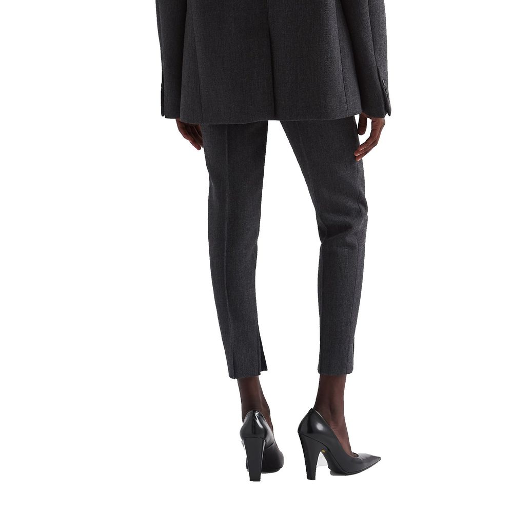 Gray Elastane Pants
