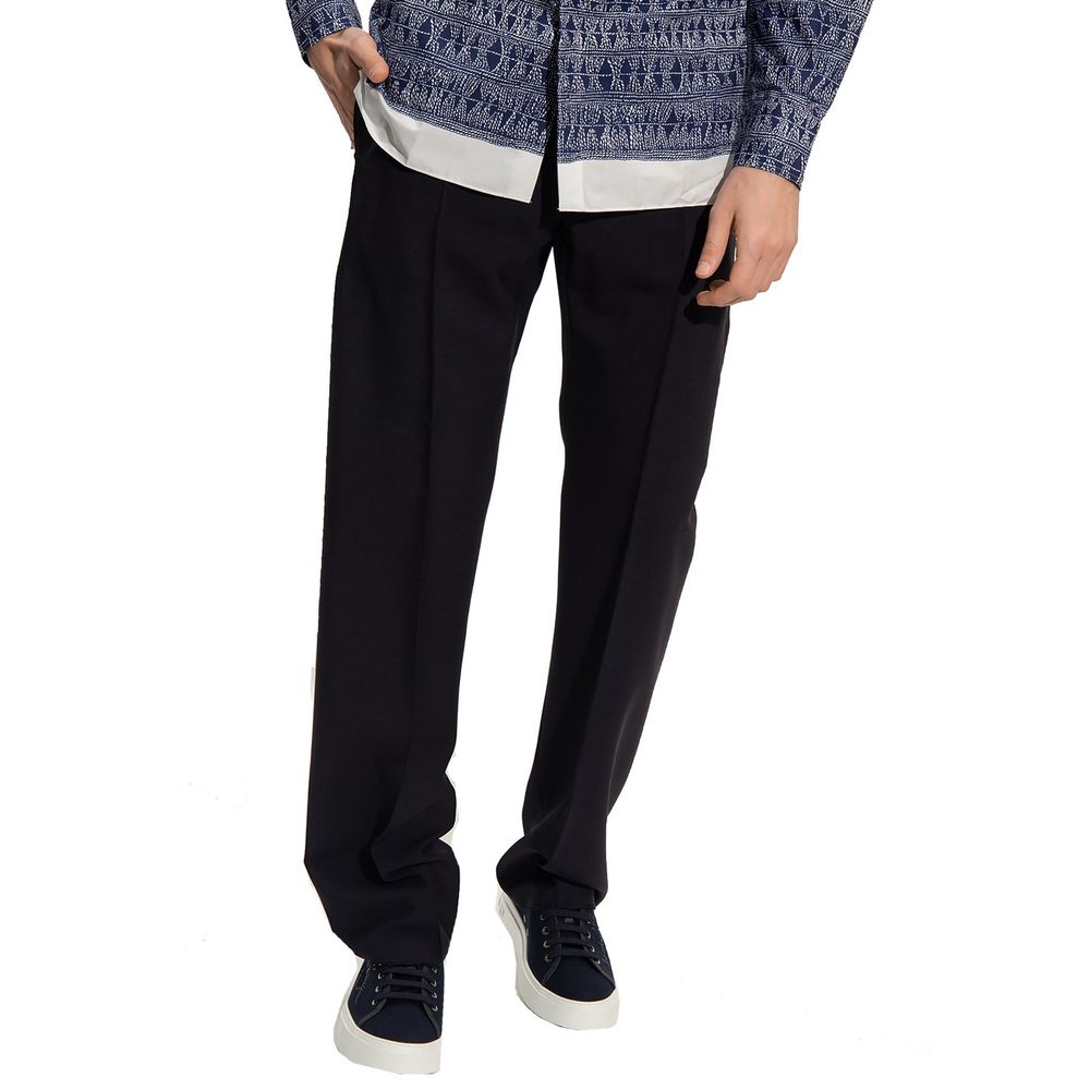 Blue Cotton Dress Pants