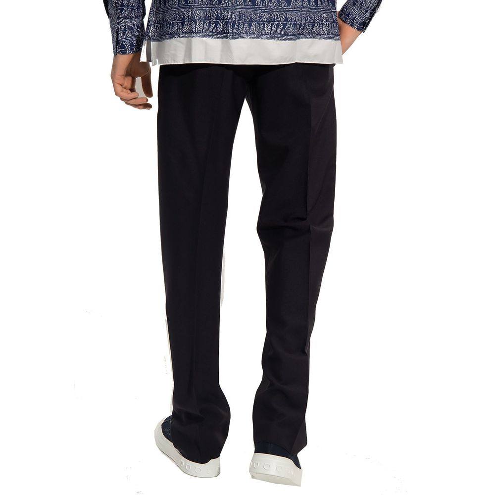 Blue Cotton Dress Pants