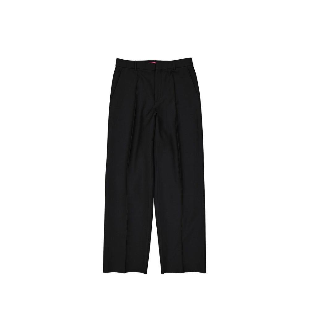 Black Silk Flared Pants