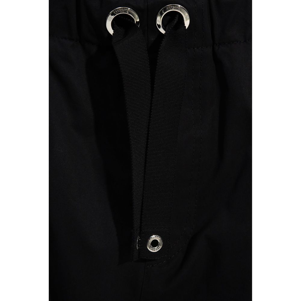 Black Cotton Casual Pants