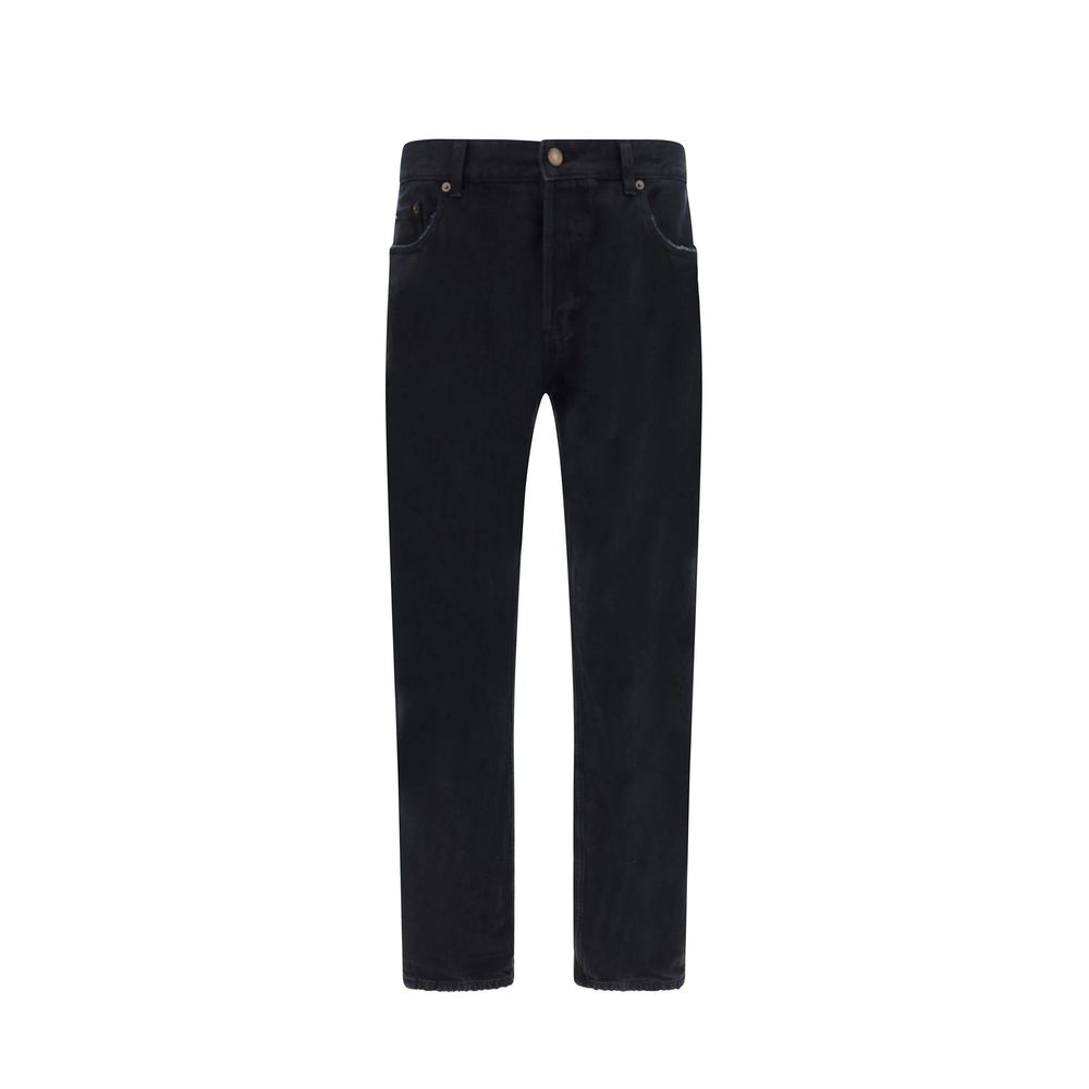 Black Cotton Relaxed Fit Jeans