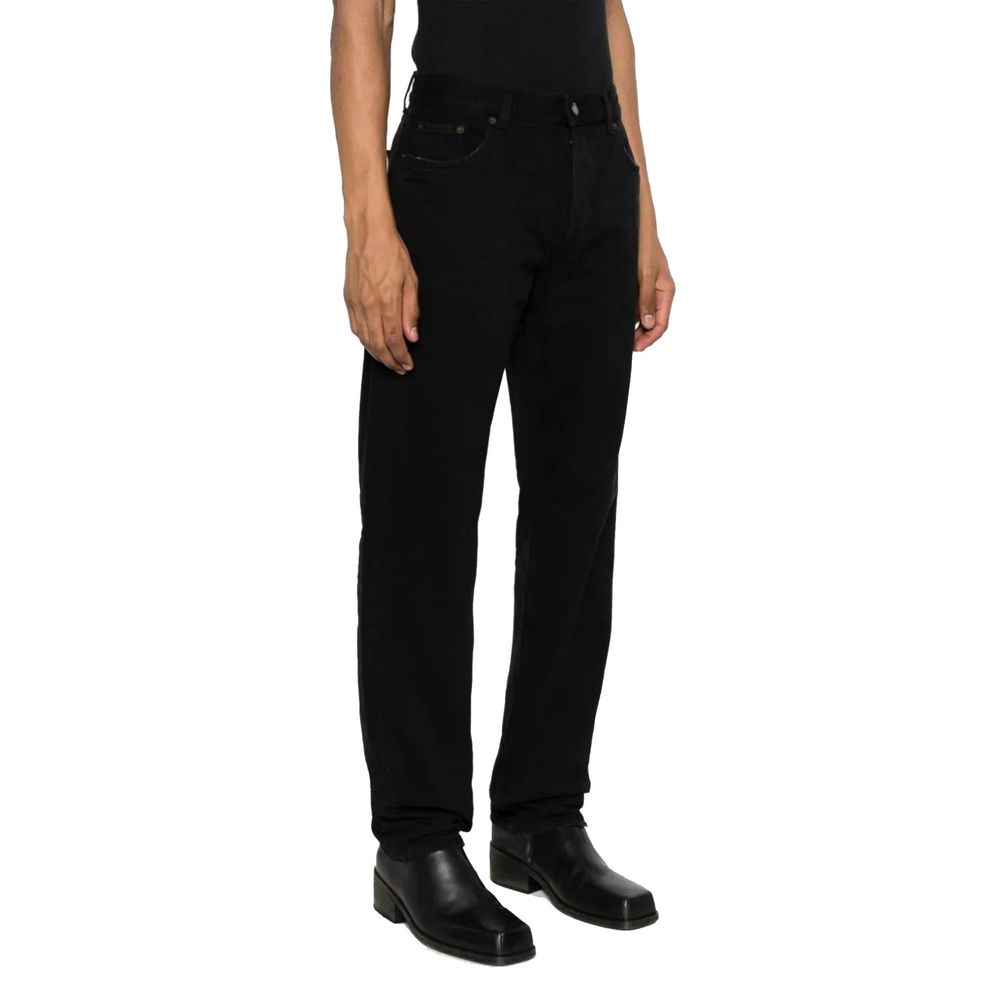 Black Cotton Relaxed Fit Jeans