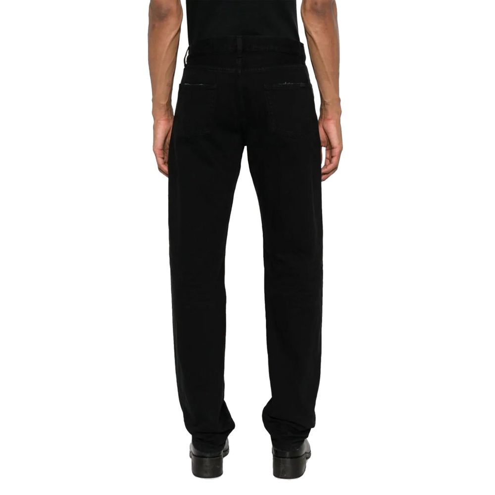 Black Cotton Relaxed Fit Jeans