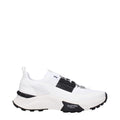 White Fabric Athletic Sneakers