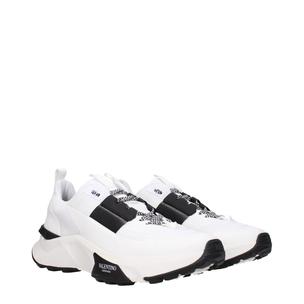 White Fabric Athletic Sneakers