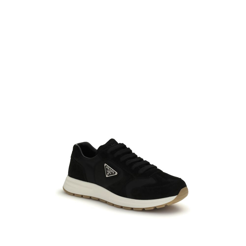 Black Recycled Polyamide Athletic Sneakers