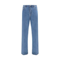 Blue Cotton Straight-Leg Jeans
