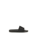 Black Rubber Flat Sandals