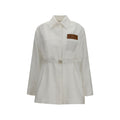 White Linen Full-Length Jacket