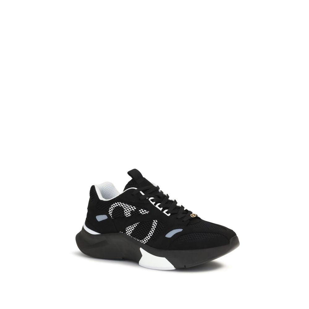 Black Fabric Athletic Sneakers