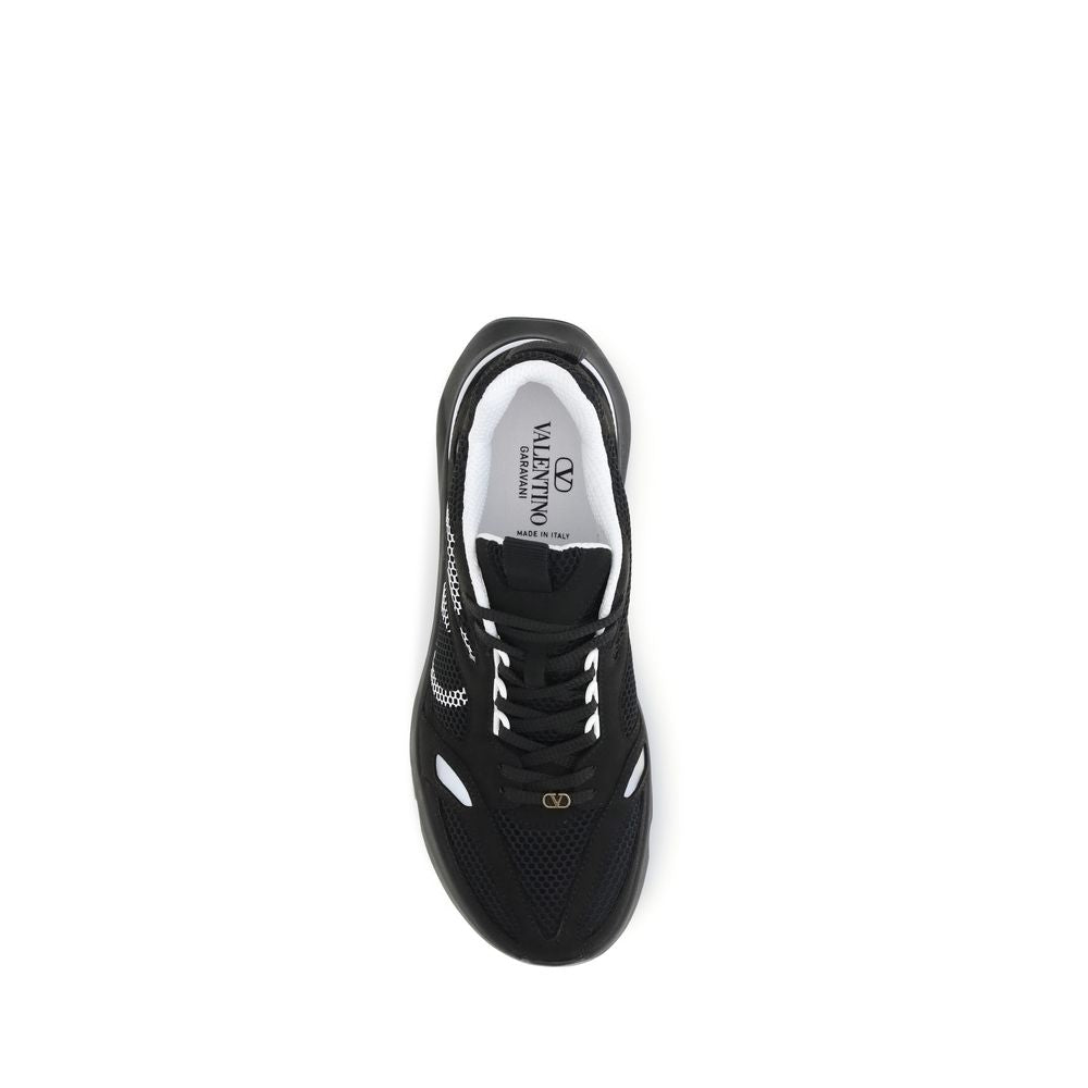 Black Fabric Athletic Sneakers