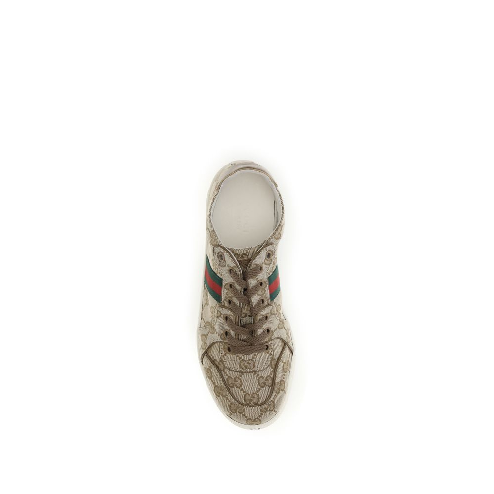 Beige Fabric Athletic Sneakers
