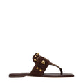 Brown Leather Flip-Flop Sandals