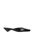 Black Leather Flat Sandals