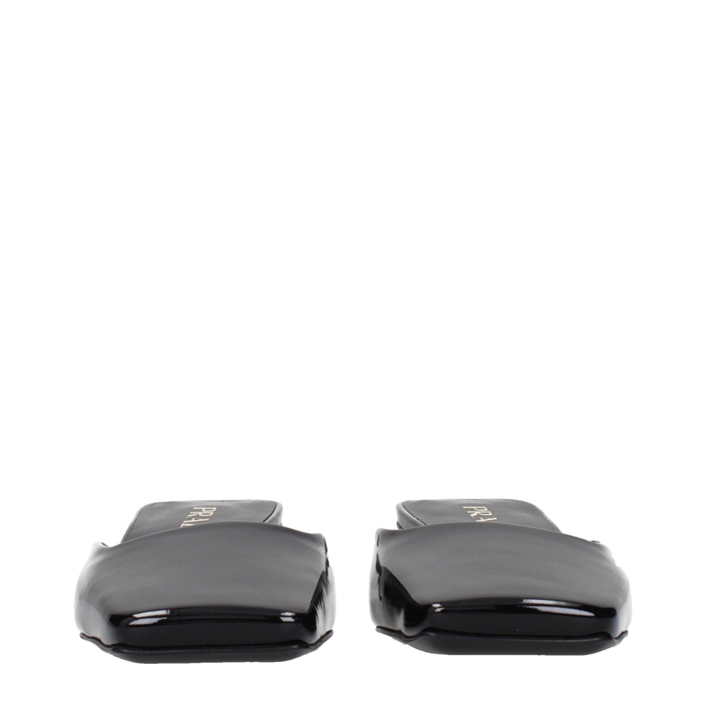 Black Leather Flat Sandals